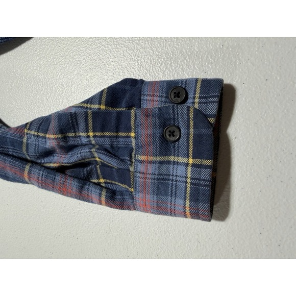 Vintage Eddie Bauer Plaid Flannel Shirt Blue Button Front Long Sleeve S Women's - Picture 7 of 10